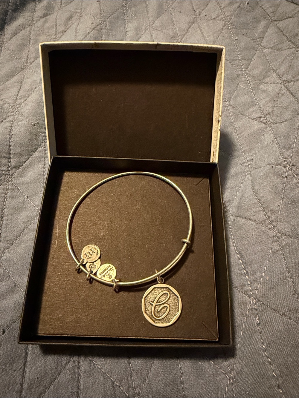 Alex and Ani Silver Tone “C”  Expandable Charm Bangle - Silver